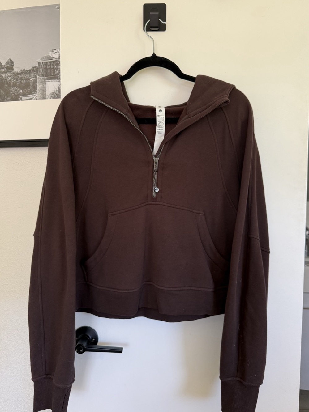 lululemon Scuba Oversized Funnel-Neck Half Zip Brown Large